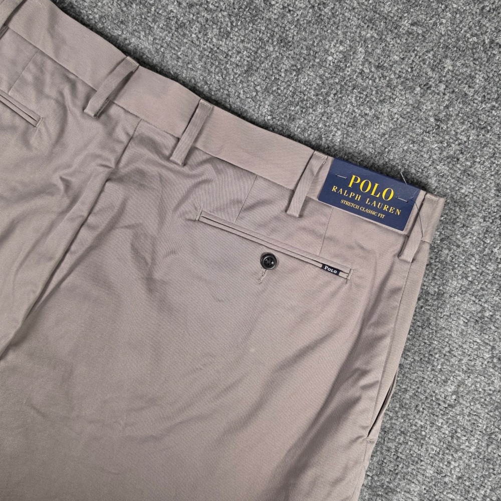 Polo Ralph Lauren Chino Pants Mens 38x30 Gray Stretch Classic Fit Straight NWT
